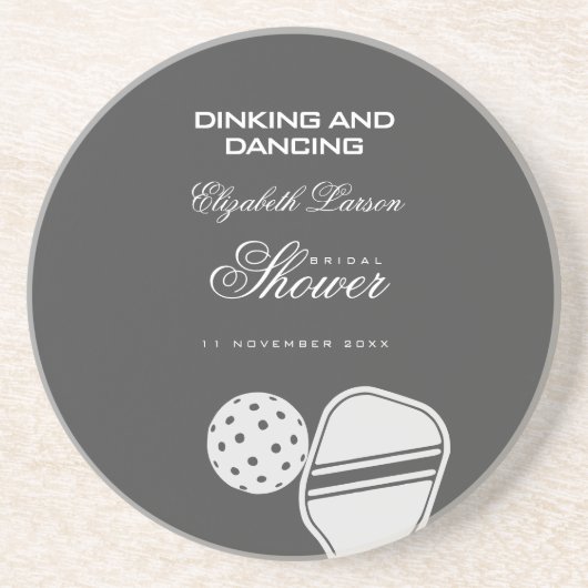 Pickleball Lovers Brautparty Black & White Getränkeuntersetzer (Vorne)