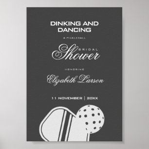 Pickleball Lovers Brautparty Black & White Poster