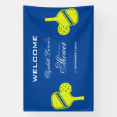 Pickleball Lovers Brautparty Neon Blue Banner (Vertikal)