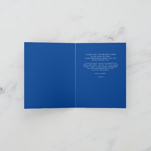 Pickleball Lovers Brautparty Neon Blue Dankeskarte (Innenseite)