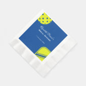 Pickleball Lovers Brautparty Neon Blue Serviette (Ecke)