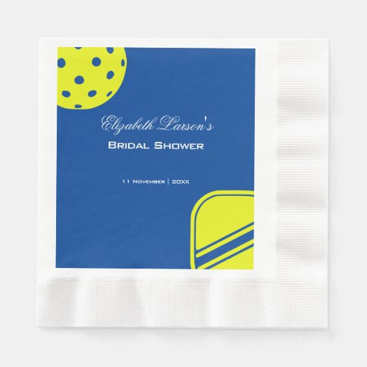 Pickleball Lovers Brautparty Neon Blue Serviette (Vorderseite)
