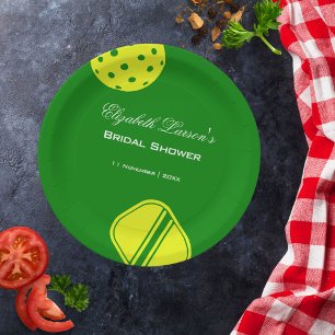 Pickleball Lovers Brautparty Neon Theme Pappteller