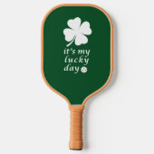 Pickleball Lucky Day Kleeblatt Funny Green Schläger (Rückseite)