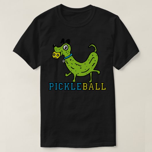 Pickleball, lustiger Hund 4 T-Shirt (Design vorne)