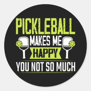 Pickleball macht mich glücklich, dich nicht so seh runder aufkleber