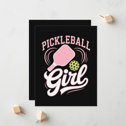 Pickleball Mädchen Spielerin Ankündigung (Vorderseite/Rückseite Beispiel)