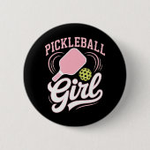 Pickleball Mädchen Spielerin Button (Vorderseite)