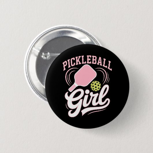 Pickleball Mädchen Spielerin Button (Vorne & Hinten)