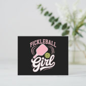 Pickleball Mädchen Spielerin Einladung (Stehend Vorderseite)