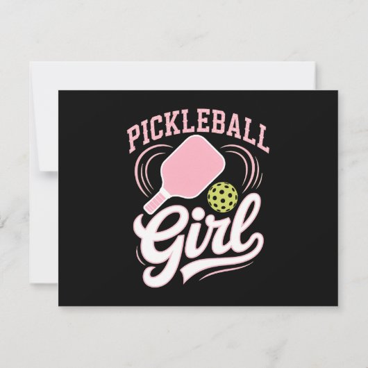 Pickleball Mädchen Spielerin Einladung (Rückseite)