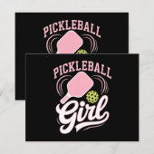 Pickleball Mädchen Spielerin Einladung (Vorne/Hinten)