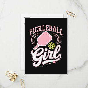 Pickleball Mädchen Spielerin Einladungspostkarte