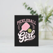 Pickleball-Mädchen-Spielerin Feiertagskarte (Stehend Vorderseite)
