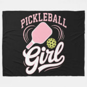 Pickleball Mädchen Spielerin Fleecedecke (Vorderseite (Horizontal))