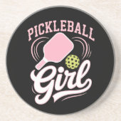 Pickleball Mädchen Spielerin Getränkeuntersetzer (Vorne)