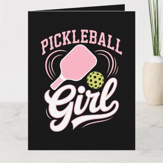 Pickleball-Mädchen-Spielerin Karte (Vorderseite)