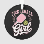 Pickleball Mädchen Spielerin Ornament (Rückseite)