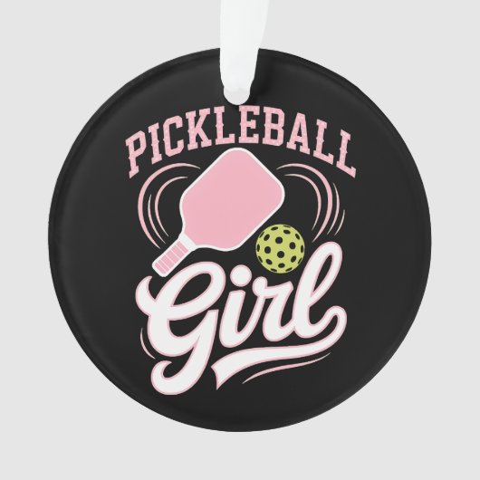 Pickleball Mädchen Spielerin Ornament (Vorderseite)