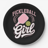 Pickleball Mädchen Spielerin Pappteller (Vorderseite)