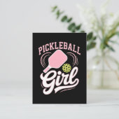 Pickleball-Mädchen-Spielerin Postkarte (Stehend Vorderseite)
