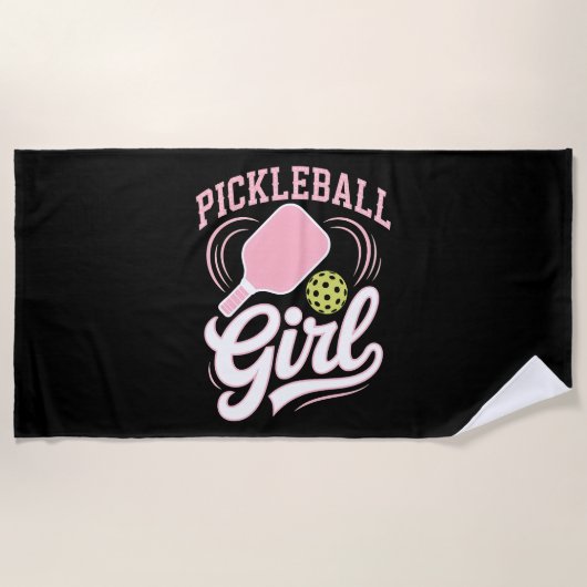 Pickleball-Mädchen-Spielerin Strandtuch (Vorderseite)