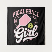 Pickleball Mädchen Spielerin Wandteppich (Vorderseite)