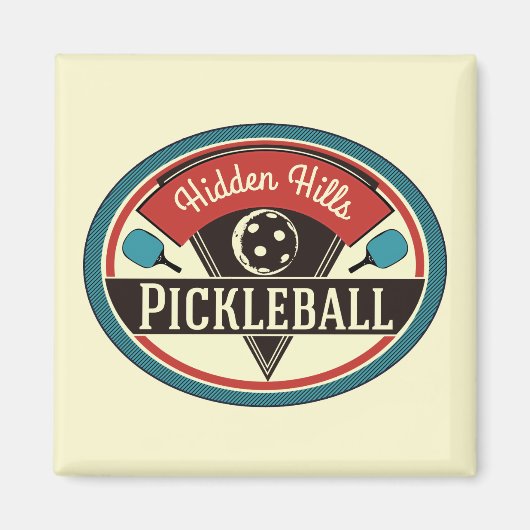Pickleball-Magnet - Vintage-Design Magnet (Vorne)