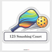 Pickleball mailbox address sticker (Blatt)