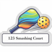 Pickleball mailbox address sticker (Vorderseite)