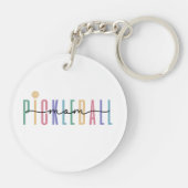 Pickleball-Mama farbenfroh Schlüsselanhänger (Rückseite)
