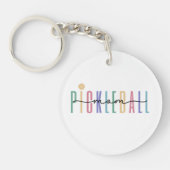 Pickleball-Mama farbenfroh Schlüsselanhänger (Vorderseite)