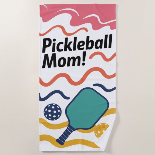 Pickleball-Mama! Geschenk Strandtuch (Vorderseite)