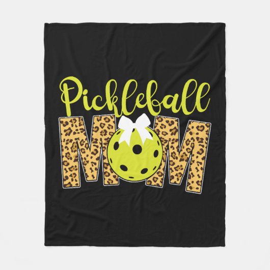 Pickleball Mama Mother Leopard Fleecedecke (Vorderseite)