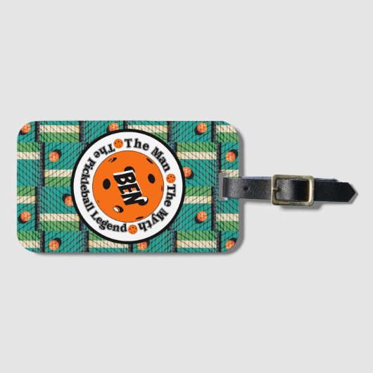 Pickleball Man, Myth, Legend Tournament Gepäckanhänger (Vorderseite (Horizontal))