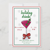 Pickleball Martini Weihnachtsfeier Einladung (Vorderseite)