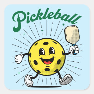 PICKLEBALL MASCOT von Pickleball Playerz Quadratischer Aufkleber