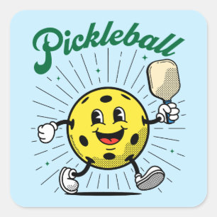 PICKLEBALL MASCOT von Pickleball Playerz Quadratischer Aufkleber