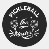 Pickleball Master Runder Aufkleber (Vorderseite)