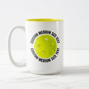 Pickleball & Medium Text GELB 425g Custom Zweifarbige Tasse