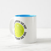Pickleball & Medium Text HELLBLAU 325ml Custom Zweifarbige Tasse (Vorderseite Links)