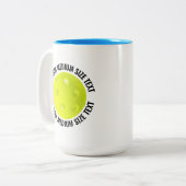 Pickleball & Medium Text HELLBLAU 425g Custom Zweifarbige Tasse (Vorderseite Links)
