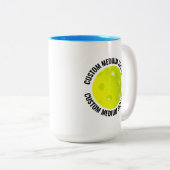 Pickleball & Medium Text HELLBLAU 425g Custom Zweifarbige Tasse (VorderseiteRechts)