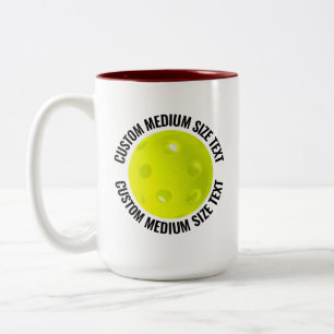 Pickleball & Medium Text MAROON 15oz Benutzerdefin Zweifarbige Tasse