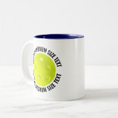 Pickleball & Medium Text NAVY BLAU 320g Custom Zweifarbige Tasse (Vorderseite Links)