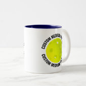 Pickleball & Medium Text NAVY BLAU 320g Custom Zweifarbige Tasse (VorderseiteRechts)