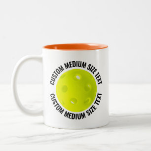 Pickleball & Medium Text ORANGE 11oz Benutzerdefin Zweifarbige Tasse