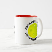 Pickleball & Medium Text ROT 325ml Custom Zweifarbige Tasse (VorderseiteRechts)