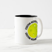 Pickleball & Medium Text SCHWARZ 11oz Custom Zweifarbige Tasse (VorderseiteRechts)