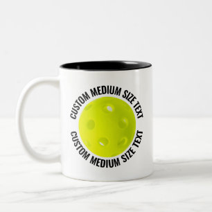 Pickleball & Medium Text SCHWARZ 11oz Custom Zweifarbige Tasse